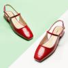 C.Paravano Slingback Flats | Slingback Sandals for Women | Sandals Flats | Adjustable Ankle Strap Shoes(New Red)