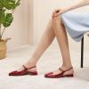 C.Paravano Slingback Flats | Slingback Sandals for Women | Sandals Flats | Adjustable Ankle Strap Shoes(New Red)