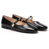 C.Paravano Women’s Mary Jane Shoes | Square Toe Ballet Flats | Ballerina Flats | Designer Shoes for Women(Black-bt)