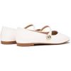 C.Paravano Women’s Mary Jane Shoes | Square Toe Ballet Flats | Ballerina Flats | Designer Shoes for Women(White-bt)