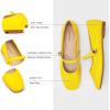 C.Paravano Women’s Mary Jane Shoes | Square Toe Ballet Flats | Ballerina Flats | Designer Shoes for Women(Yellow-bt)