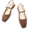 C.Paravano Slingback Flats | Slingback Sandals for Women | Sandals Flats | Adjustable Ankle Strap Shoes(Leopard-a)