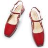 C.Paravano Slingback Flats | Slingback Sandals for Women | Sandals Flats | Adjustable Ankle Strap Shoes(New Red)