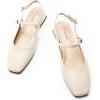 C.Paravano Slingback Flats | Slingback Sandals for Women | Sandals Flats | Adjustable Ankle Strap Shoes(Off-white)