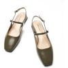 C.Paravano Slingback Flats | Slingback Sandals for Women | Sandals Flats | Adjustable Ankle Strap Shoes(Olive Green)