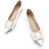 C.Paravano Women’s Flats | Pointed Toe Ballet Shoes | Work Shoes for Women | Comfortable Flats(White-t)