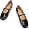 C.Paravano Women’s Mary Jane Shoes | Square Toe Ballet Flats | Ballerina Flats | Designer Shoes for Women(Black-bt)