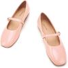 C.Paravano Women’s Mary Jane Shoes | Square Toe Ballet Flats | Ballerina Flats | Designer Shoes for Women(Pink-bt)