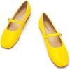C.Paravano Women’s Mary Jane Shoes | Square Toe Ballet Flats | Ballerina Flats | Designer Shoes for Women(Yellow-bt)