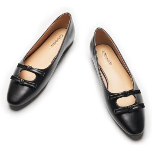 C.Paravano Ballet Flats | Slip-on Shoes Women | Bowknot Round Toe Shoes | Womens Flats(Black-b6)