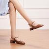 C.Paravano Slingback Flats | Slingback Sandals for Women | Square Toe Flat | Sandals Flats | Block Heel Slingback Sandals | Adjustable Ankle Strap Shoes(Size 9,New Brown)