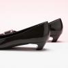 C.Paravano Metal Buckle Square Toe Low Block Heels Closed Toe Chunky Heels 1.1 in Low Heel Pumps Vintage Women’s Pump for Party Wear Dress Pumps Shoes Patent Leather(DarkGreen,5.5)