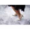 C.Paravano Pointy Heels Wedding Shoes Dressy Low Heel Work Casual Heels Flight Attendant Heels Pointed Toe Pumps for Office Wear and Casual Outfits(Size 9.5,White)