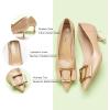 C.Paravano Pumps Shoes Women | Kitten Heels | Low Heel | Dress Shoes for Women | Pointed Toe Heels, Spring/Summer Events(Beige,Size 8)