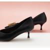 C.Paravano Pumps Shoes Women | Kitten Heels | Low Heel | Dress Shoes for Women | Pointed Toe Heels(Black,Size 6.5)