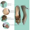 C.Paravano Pumps Shoes Women | Kitten Heels | Low Heel | Dress Shoes for Women | Pointed Toe Heels(Grey,Size 5.5)