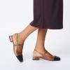 C.Paravano Square Toe Slingback Sandals for Women | Women’s Slingback Flats | Sandals for Women | Block Heel Slingback | Closed Toe Sandals Women