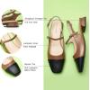 C.Paravano Square Toe Slingback Sandals for Women | Women’s Slingback Flats | Sandals for Women | Block Heel Slingback | Closed Toe Sandals Women
