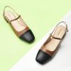 C.Paravano Square Toe Slingback Sandals for Women | Women’s Slingback Flats | Sandals for Women | Block Heel Slingback | Closed Toe Sandals Women