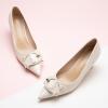 C.Paravano Womens Designer Pumps | Kitten Heels for Women | Low Heels | Heels for Women | Women Shoes Dressy(C-White,Size 8)