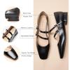 C.Paravano Women’s Mary Jane Shoes | Ballet Flats | Women’s Flats | Square Toe | Flat Shoe | Block Heel(Black,12)