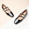 C.Paravano Women’s Mary Jane Shoes | Ballet Flats | Women’s Flats | Square Toe | Flat Shoe | Block Heel(Black,9.5)