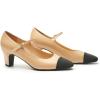 C.Paravano Women’s Pumps | Chunky Heels for Women | Closed Round Toe Shoes | Low Heel Dress Shoes (B-Beige,10.5)