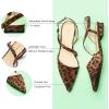 C.Paravano Women’s Slingback Flats | Slip-On Shoes | Flat Sandals | Pointed Toe Sandals| S-Curve Strap | Adjustable Back | Leopard Print(Size 8,Leopard)