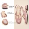 C.Paravano Women’s Slingback Pumps | Round Toe Shoes with Adjustable Ankle Strap | Low Heel Mary Jane Pumps | Slip On Dress Shoe(Size 7,Pink)
