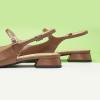 C.Paravano Women’s Square Toe Slingback Block Heel Sandals(Felicia-n-brown)