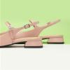 C.Paravano Women’s Square Toe Slingback Block Heel Sandals(Felicia-n-pink)