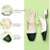 C.Paravano Women’s Square Toe Slingback Block Heel Sandals(Felicia-n-white)
