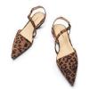 C.Paravano Women’s Slingback Flats | Slip-On Shoes | Flat Sandals | Pointed Toe Sandals| S-Curve Strap | Adjustable Back | Leopard Print(Size 8,Leopard)