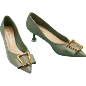 C.Paravano Pumps Shoes Women | Kitten Heels | Low Heel | Dress Shoes for Women | Pointed Toe Heels(Grey,Size 5.5)