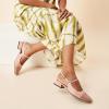 C.Paravano Square Toe Slingback Sandals for Women | Women’s Slingback Flats | Sandals for Women | Block Heel Slingback | Closed Toe Sandals Women(Pink)