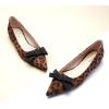 C.Paravano Women’s Suede Bow Knot Ballet Flats Pointed Toe Slip-On Comfort Shoes for Casual & Formal Wear(A1 Leopard)