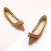 C.Paravano Women’s Suede Bow Knot Ballet Flats Pointed Toe Slip-On Comfort Shoes for Casual & Formal Wear(Brown A1)