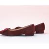 C.Paravano Women’s Suede Bow Knot Ballet Flats Pointed Toe Slip-On Comfort Shoes for Casual & Formal Wear(Red A1)