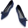 C.Paravano Women’s Suede Bow Knot Ballet Flats Pointed Toe Slip-On Comfort Shoes for Casual & Formal Wear(Navy A1)