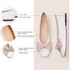 C.Paravano Genuine Leather Ballet Flats Shoes for Women | Ballerina Flats | | Round Toe Shoes | Dressy Shoes for Women(Ivory)