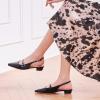 C.Paravano Slingback Flats | Women’s Flats | Beige Block Heel | Low Heel for Women(Black)
