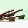 C.Paravano Slingback Flats | Women’s Flats | Beige Block Heel | Low Heel for Women(Dark Brown)