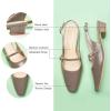 C.Paravano Slingback Flats | Women’s Flats | Beige Block Heel | Low Heel for Women(Grey)