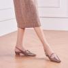 C.Paravano Slingback Flats | Women’s Flats | Beige Block Heel | Low Heel for Women(Grey)
