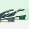 C.Paravano Slingback Flats | Women’s Flats | Beige Block Heel | Low Heel for Women(Peacock Blue)