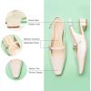 C.Paravano Slingback Flats | Women’s Flats | Beige Block Heel | Low Heel for Women(White)