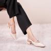 C.Paravano Slingback Flats | Women’s Flats | Beige Block Heel | Low Heel for Women(White)