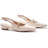 C.Paravano Slingback Flats | Women’s Flats | Beige Block Heel | Low Heel for Women(White)