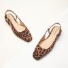 C.Paravano Slingback Flats | Women’s Slingback Shoes | Low Heels | Square Toe Flat | Sandals Women | Block Heel Slingback Sandals(Size 9,Leopard)