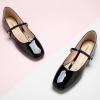 C.Paravano Women’s Mary Jane Flats | Comfortable Square Toe Ballet Flats | Mary Jane Shoes with Strap | Casual Dress Flat Black Shoes for Work Party or Walking (Size 11.5,Black)
